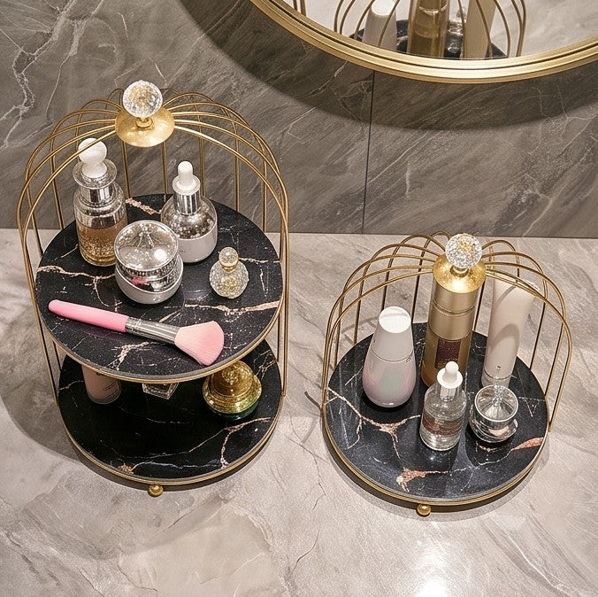 Luxury Waterproof Metal Birdcage Organizer for Bathroom Vanity