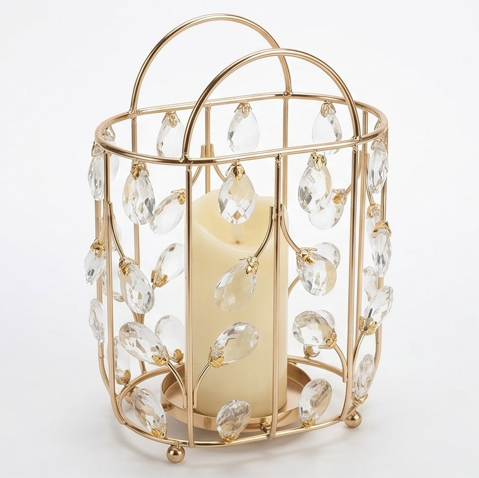 Luxury Crystal Candle Holder – Elegant Gold Table Centerpiece