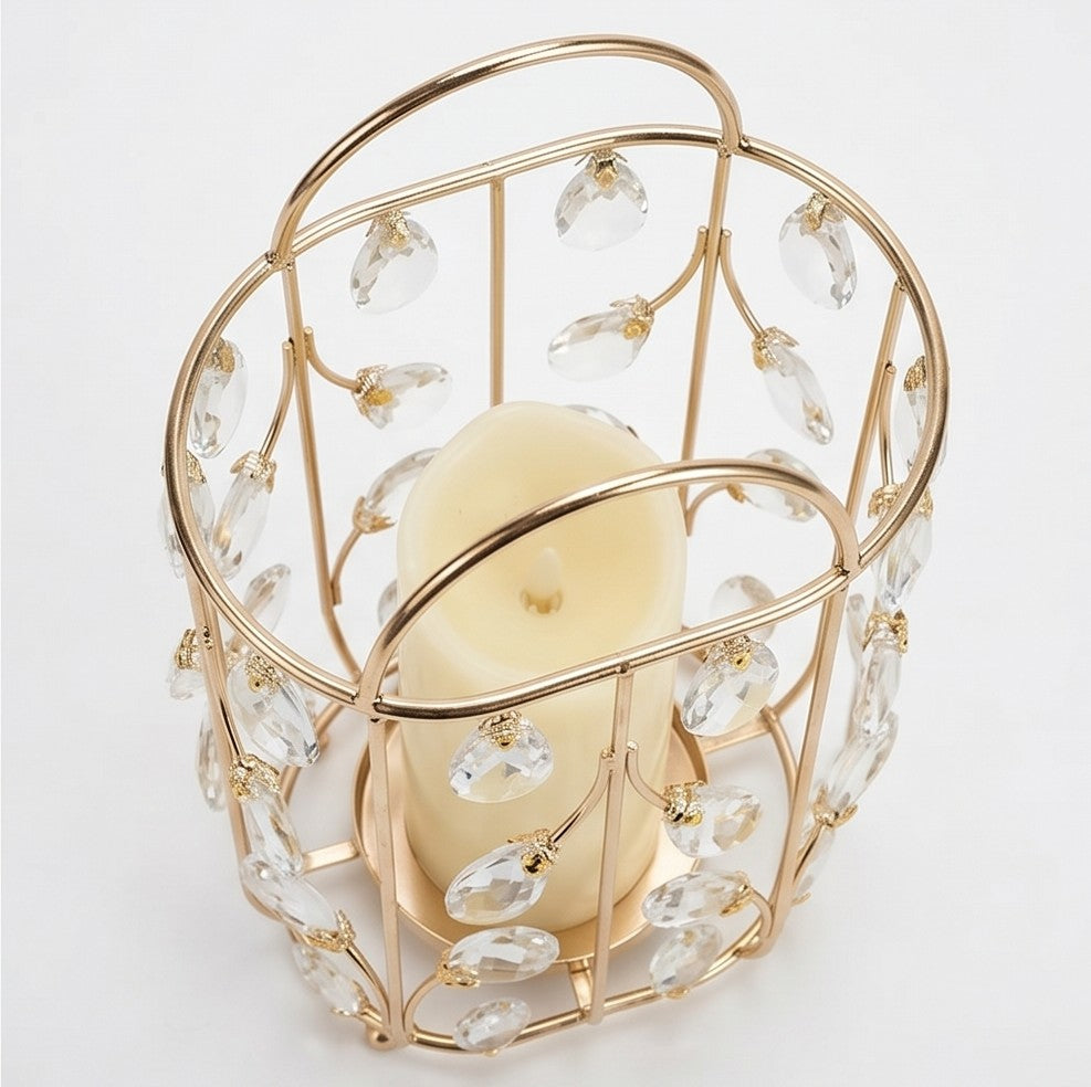 Luxury Crystal Candle Holder – Elegant Gold Table Centerpiece